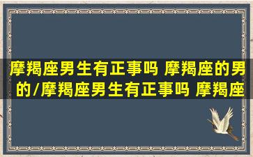 摩羯座男生有正事吗 摩羯座的男的/摩羯座男生有正事吗 摩羯座的男的-我的网站